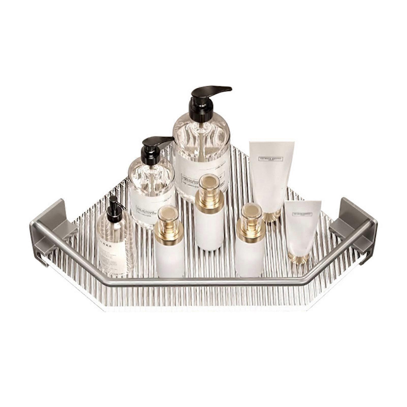 No-Drill Clear Wall Caddy Storage Rack Strong Load-bearing Scratch-Resistant Wall Mount Multifunctional Triangle Storage Holder