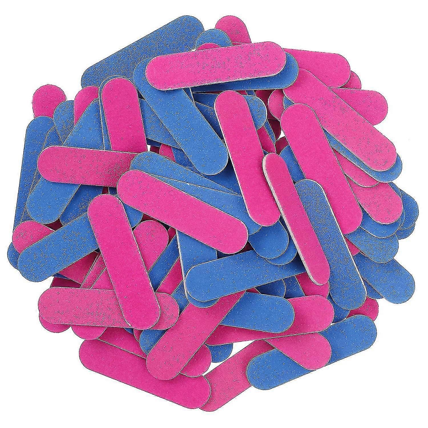 100pcs المهنية مسمار الملفات، حصى مستقيم، مزدوجة نهاية المتاح الأظافر الملفات، والرعاية المهنية البسيطة مسمار الملفات للفتاة