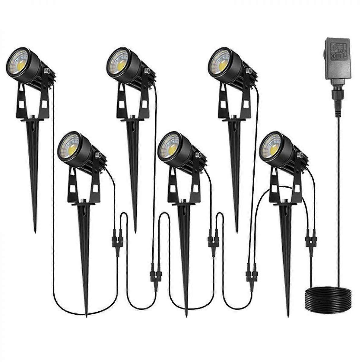 Landscape Lighting, 3W 12V 6 in 1 Landscape Lights with Transformer IP65 Waterproof