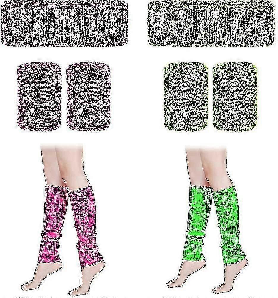 2 Ps 80s לסרוג רגל S גרביים גבוה הברך, 2 חתיכות ריצה