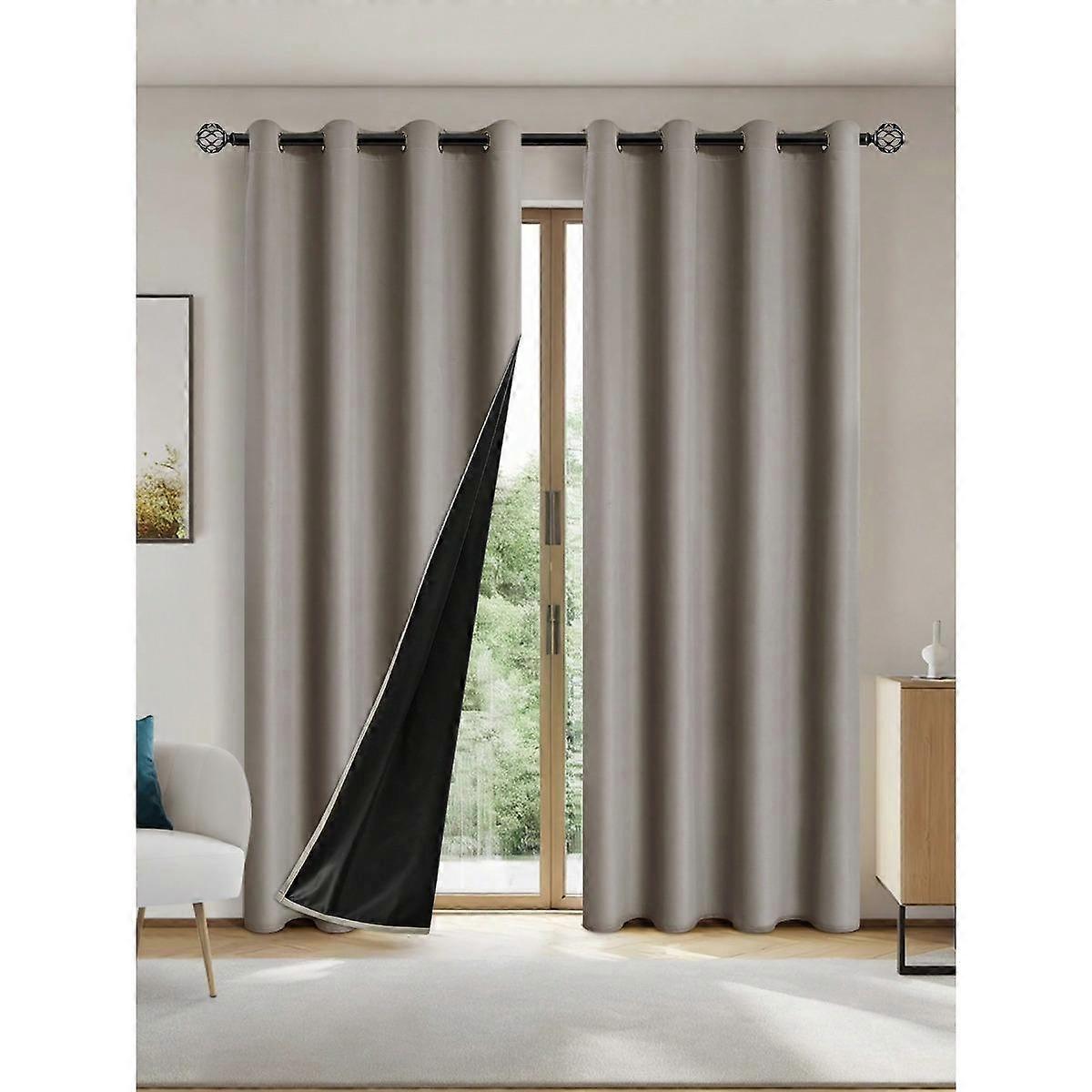 1pc Blackout Curtains with Coated Insulated Lining, Curtains for Living Room, Bedroom, Kitchen, Home Decor, Room Decoration