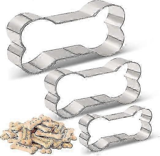 3 Large And Small Stainless Steel Cookie Molds, Dog Bone Cookie Molds, Stainless Steel Homemade Snack Cookie Cutter Set, 3 Different Sizes