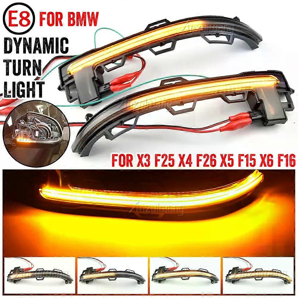 Smoked Lens Side Mirror Sequential Turn Signal Light For BMW X3 F25 X4 F26 X5 F15 X6 F16 2014-2018 LED Dynamic Blinker