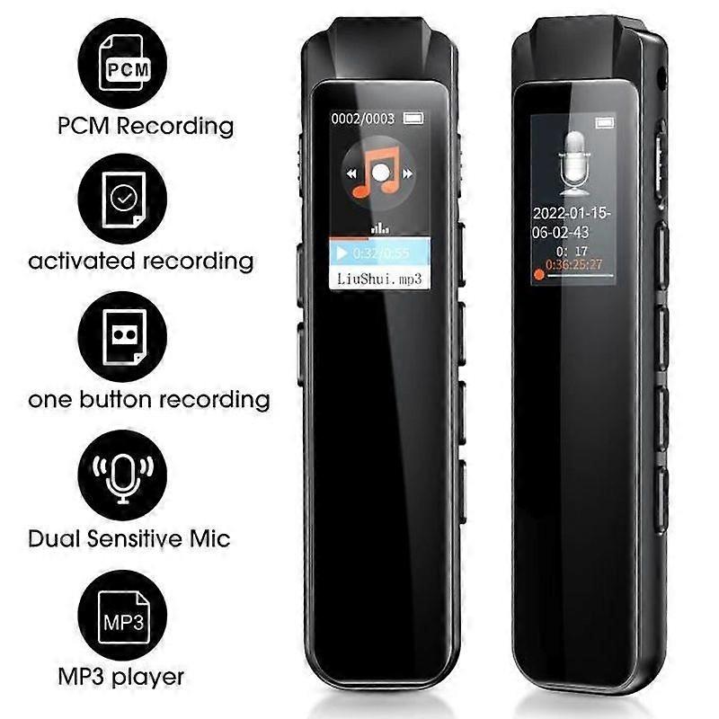 Dittafoni Registratore vocale digitale Registratore audio con registrazione one-touch Funzione MP3 Adatto per riunioni
