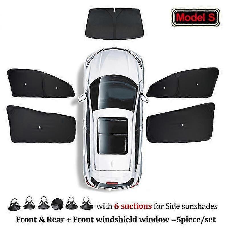 Car Sun Shade for Tesla Model 3 Y X S 2017-2023 Front Side Window Custom Sunshade Cover with Suction Rear Windshield Accessories