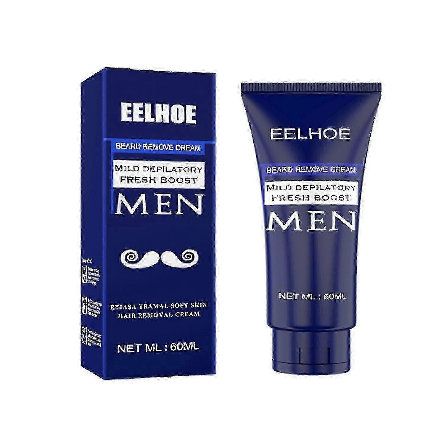 EELHOE 60ml קרם להסרת שיער לגברים לשיער גברי לא רצוי קרם מסיר שיער יעיל וללא כאבים -