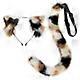 Plush Headband Cat Tail Set for Cosplay, Cat Ears and Tail Accessories, Soft Material, Adjustable Size, Black and White