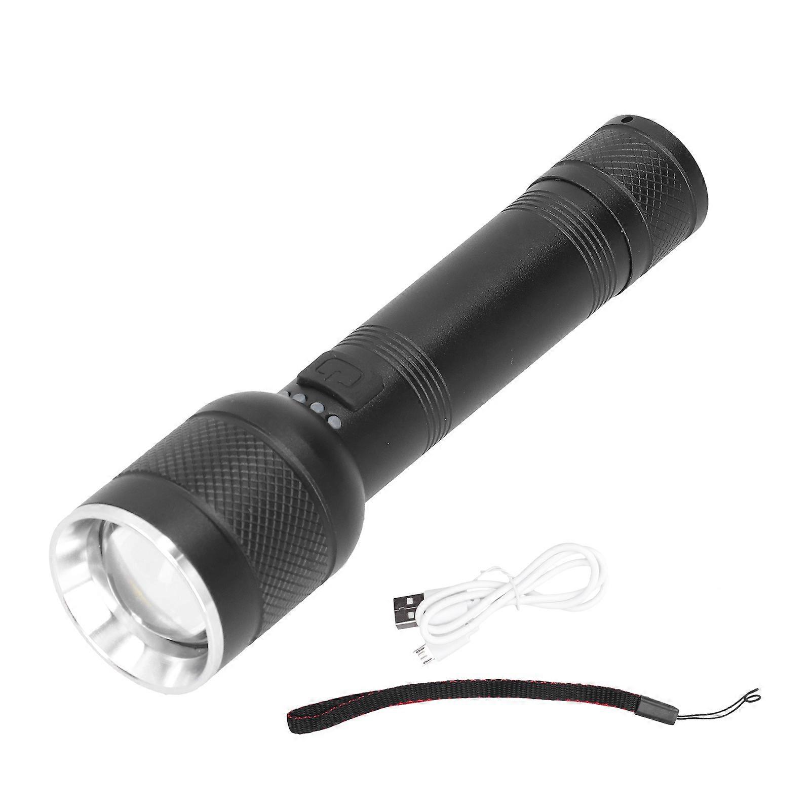 Bright Flashlight LED With 4-Gear USB Rechargeable Retractable Zoom Torch For Outdoor Night Riding
