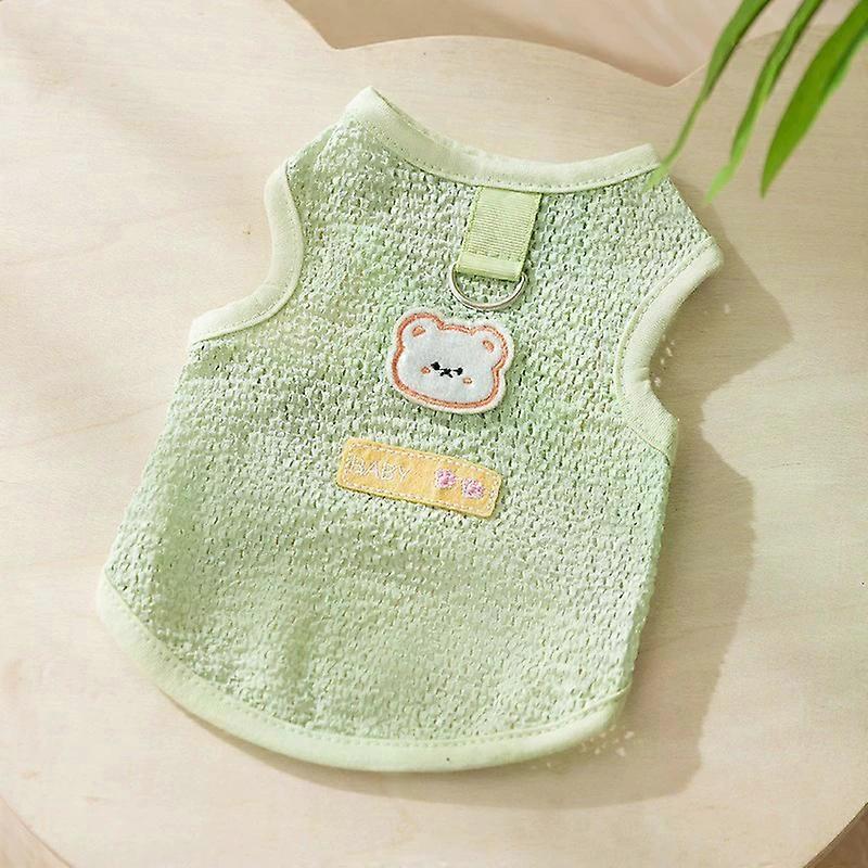 Spring Summer Bear Harness for Small to Medium Dogs and Cats - Adjustable Soft Fabric Pet Clothes in Cute Design