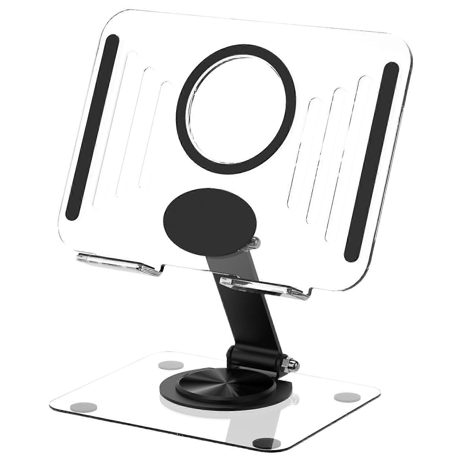 Foldable Tablet Holder With Rotating Base Height Adjustable Notebook Support For Office And Home MultiPurpose Use  Black