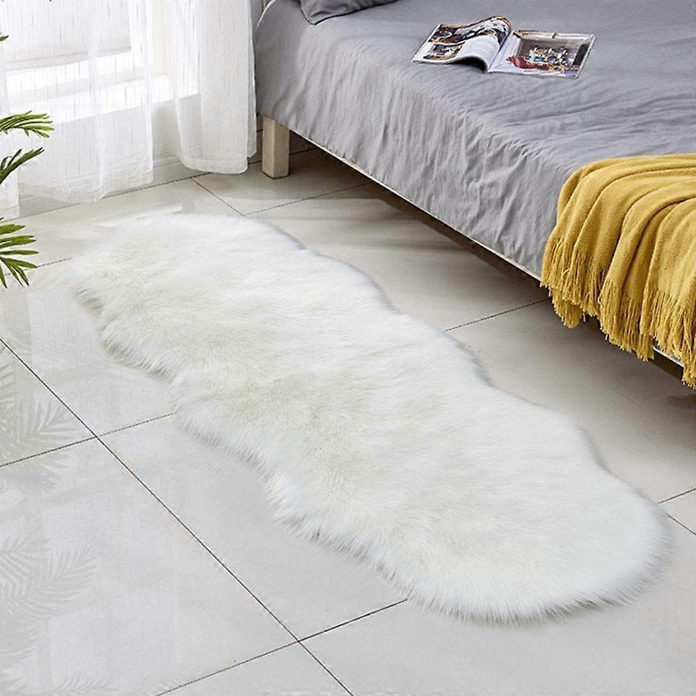 フェイクファーエリアラグ-毛むくじゃらのシープスキンふわふわカーペットアートラグシックなフロアマット寝室のリビングルームの装飾