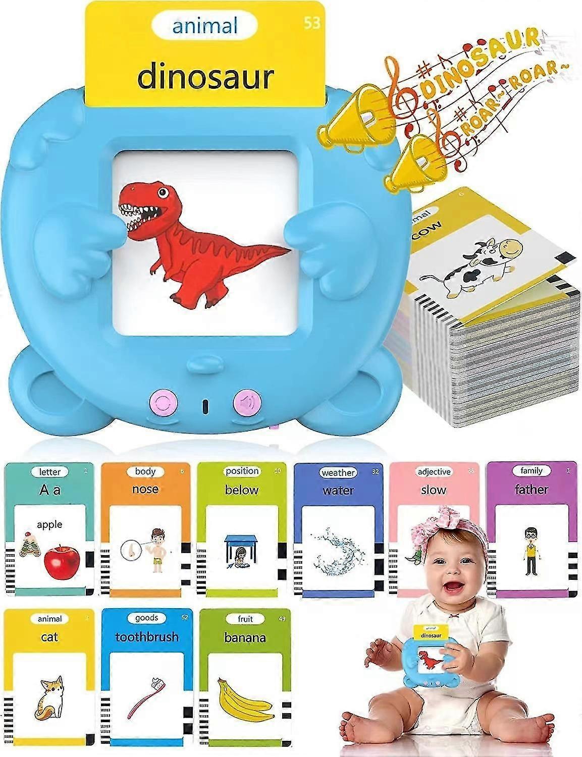 510ピンクの話すフラッシュ カード教育玩具、言語療法のおもちゃ幼児のための自閉症のおもちゃ1 2 3 4 5つの子供のための話すフラッシュカードのクリスマスのギフト