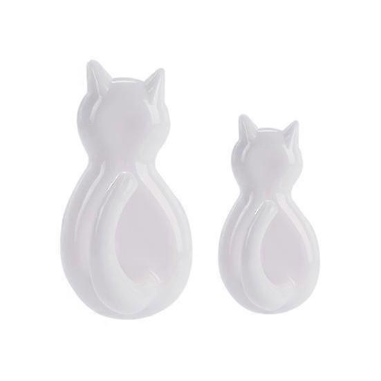2 Pcs Wall Storage Hooks Cat Shape Strong Load-bearing Self-adhesive Clothes Kitchen Storage Hooks Household Supplies