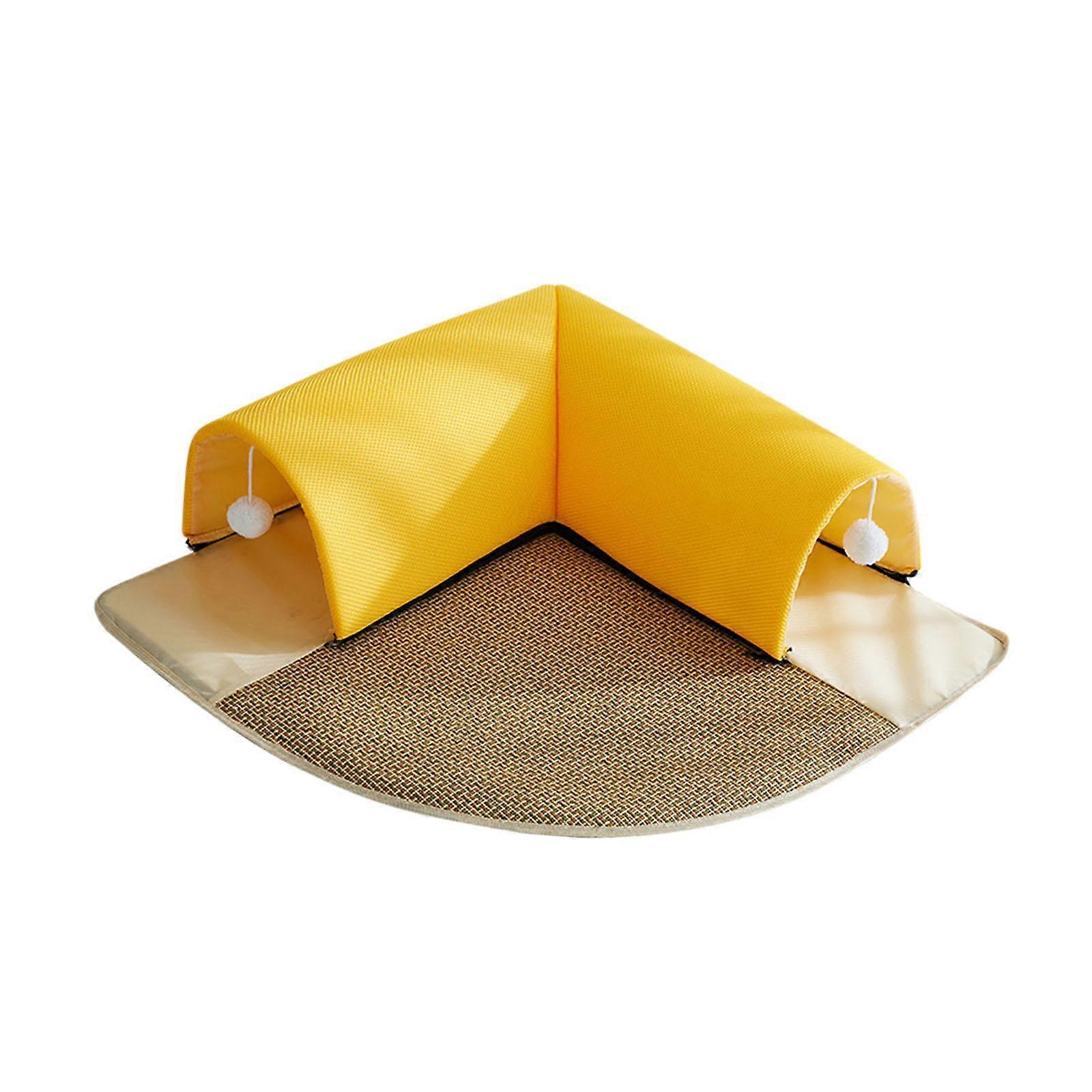 2 in 1 Cat Tunnel Bed Cat House Washable Interactive Play Hut Anti Slip Bottom