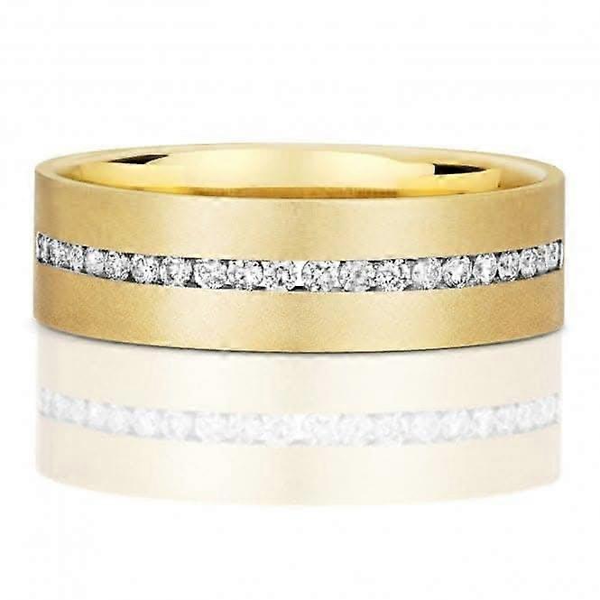 Wedding Band 9ct Diamond Wedding Gents 1/2 Et 6.5mm Ring RD718