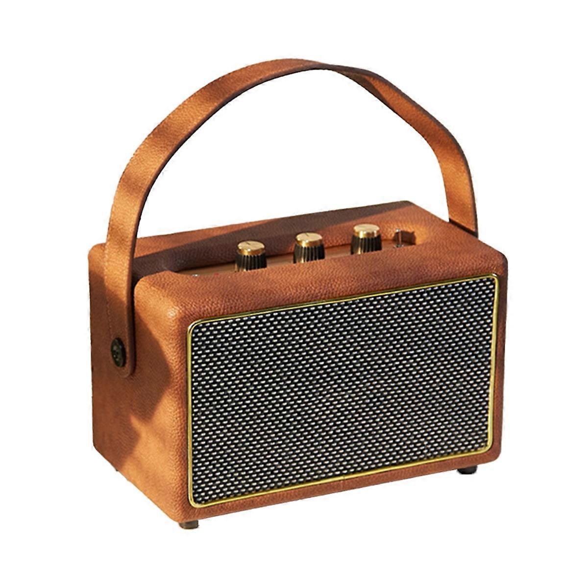 Professional Portable Wireless Vintage Bluetooth Speakers USB Brown