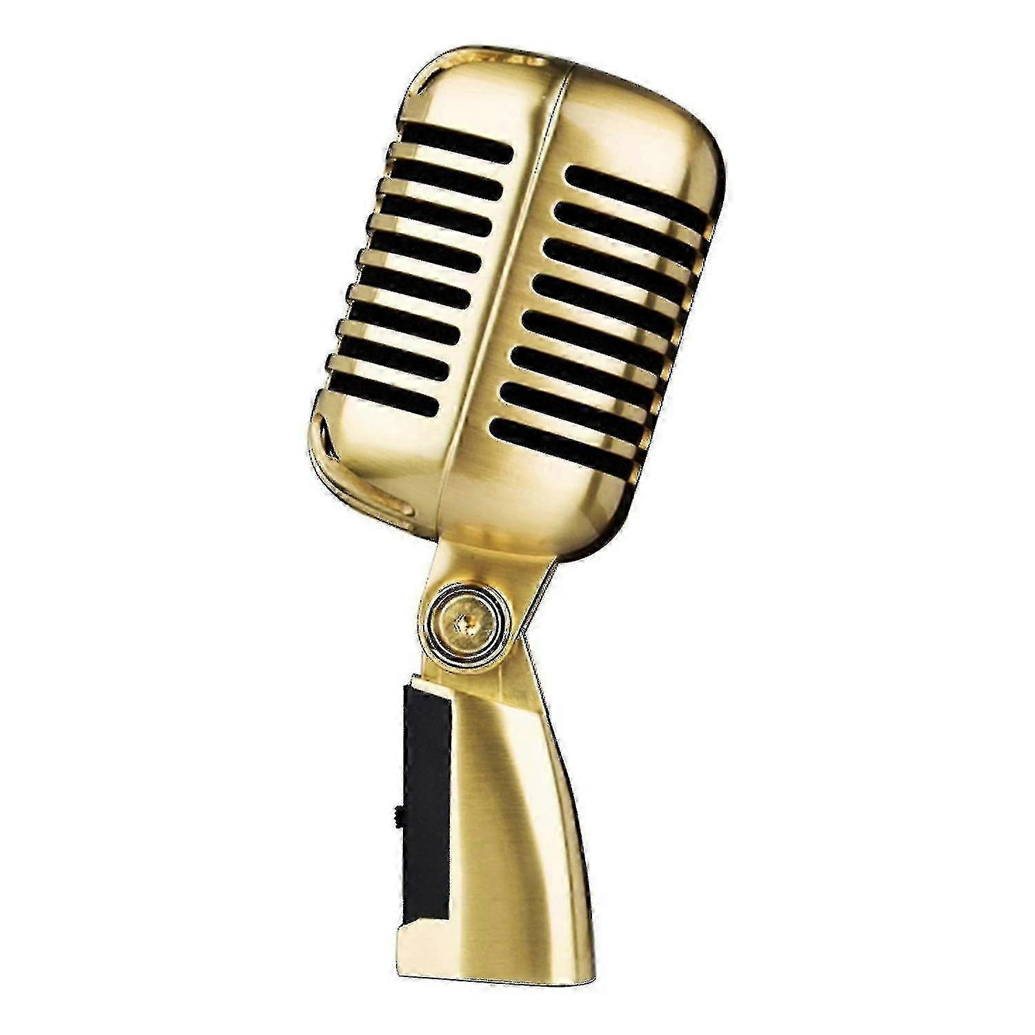 Microphone vocal dynamique vintage classique pour karaoké en direct or