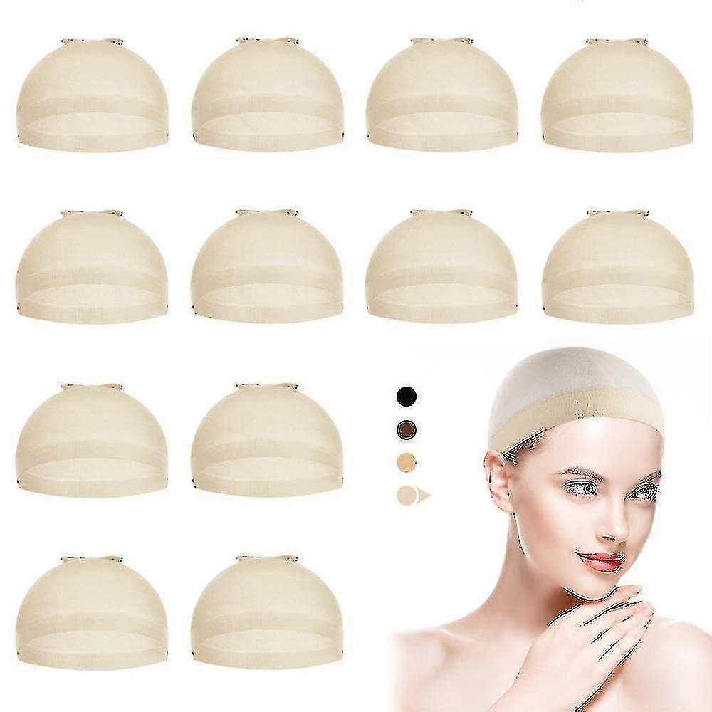 Nude Wig Caps, Nylon Stocking Wig Caps, 12 Pack