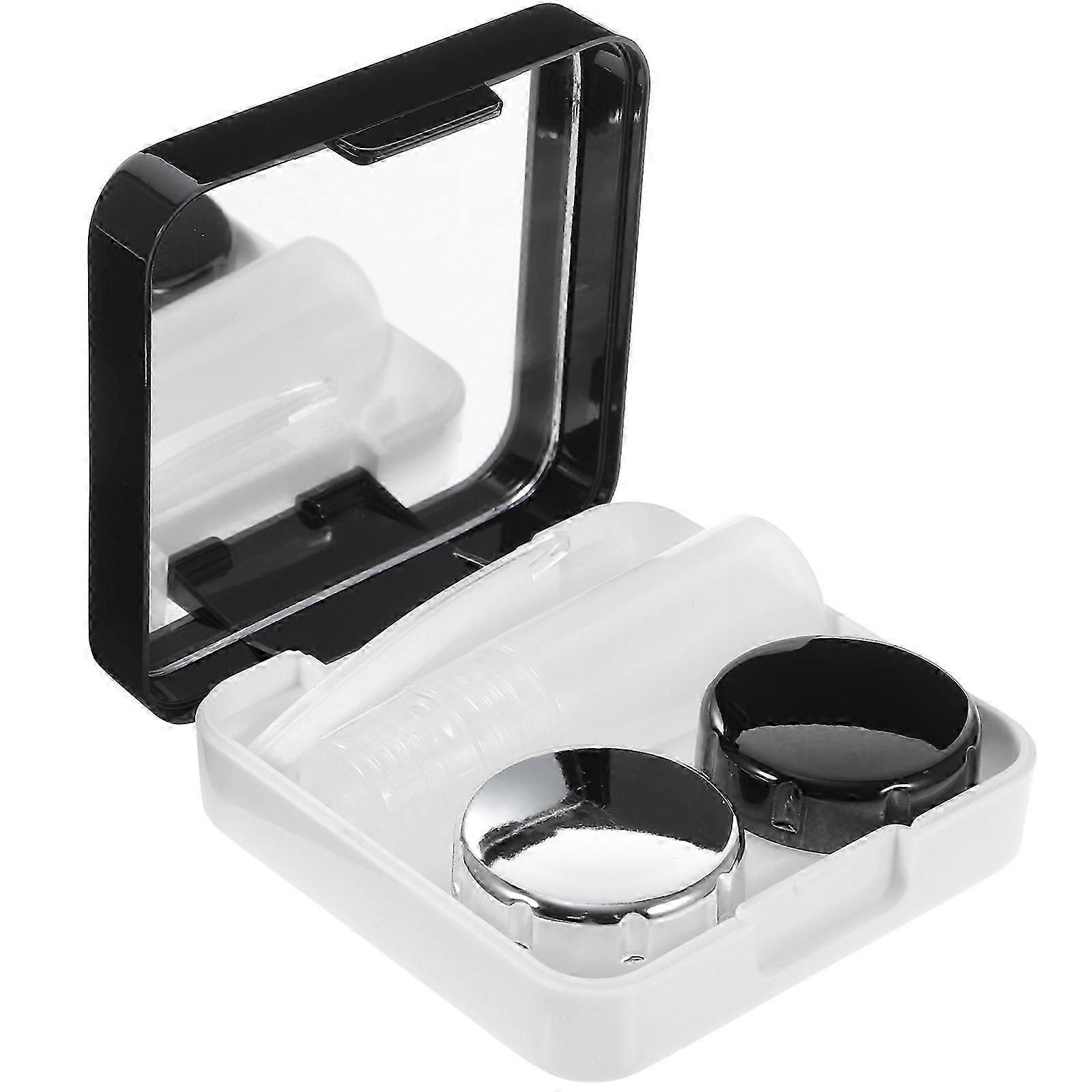 Mini Travel Simple Lens Case Box Container Holder (Black)