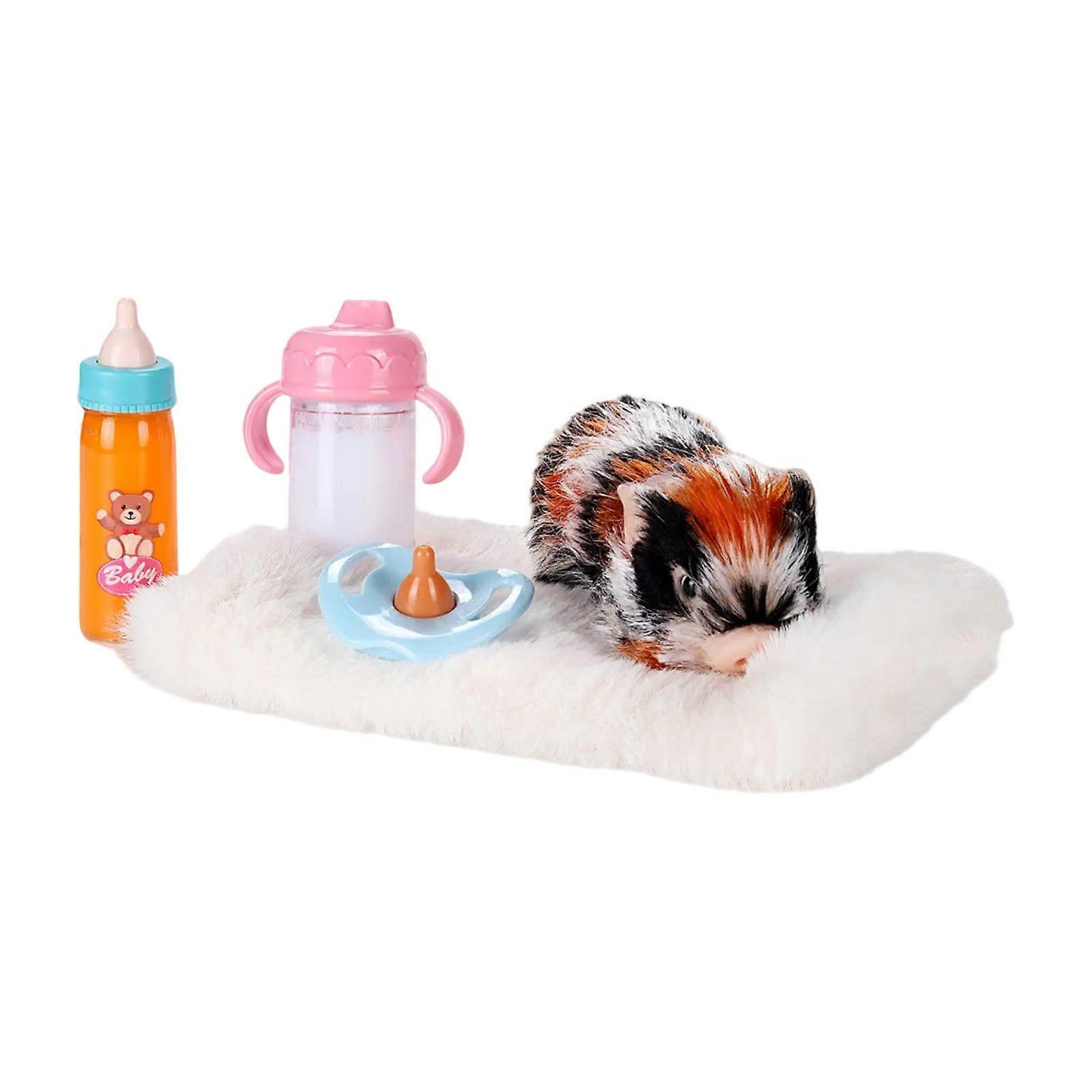 Lovely Realistic Pig Figurine Squeeze Piggy with Artificial Furs for Stress Reduce Farm Animal Dolls for Child Cognition
