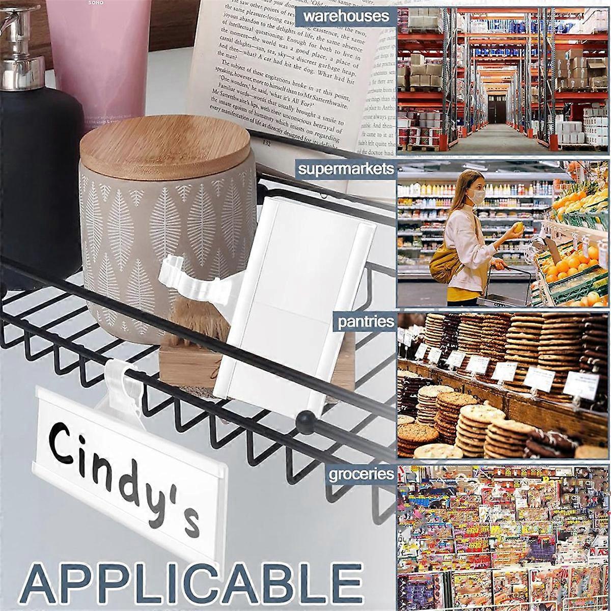 150 Pcs Wire Shelf Label Holders, with Locks, Label Display Holder