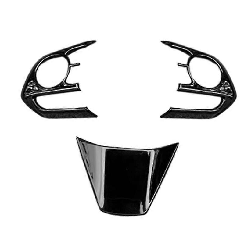 3Pcs Steering Wheel Bezel Trim for Venza XU80 Black