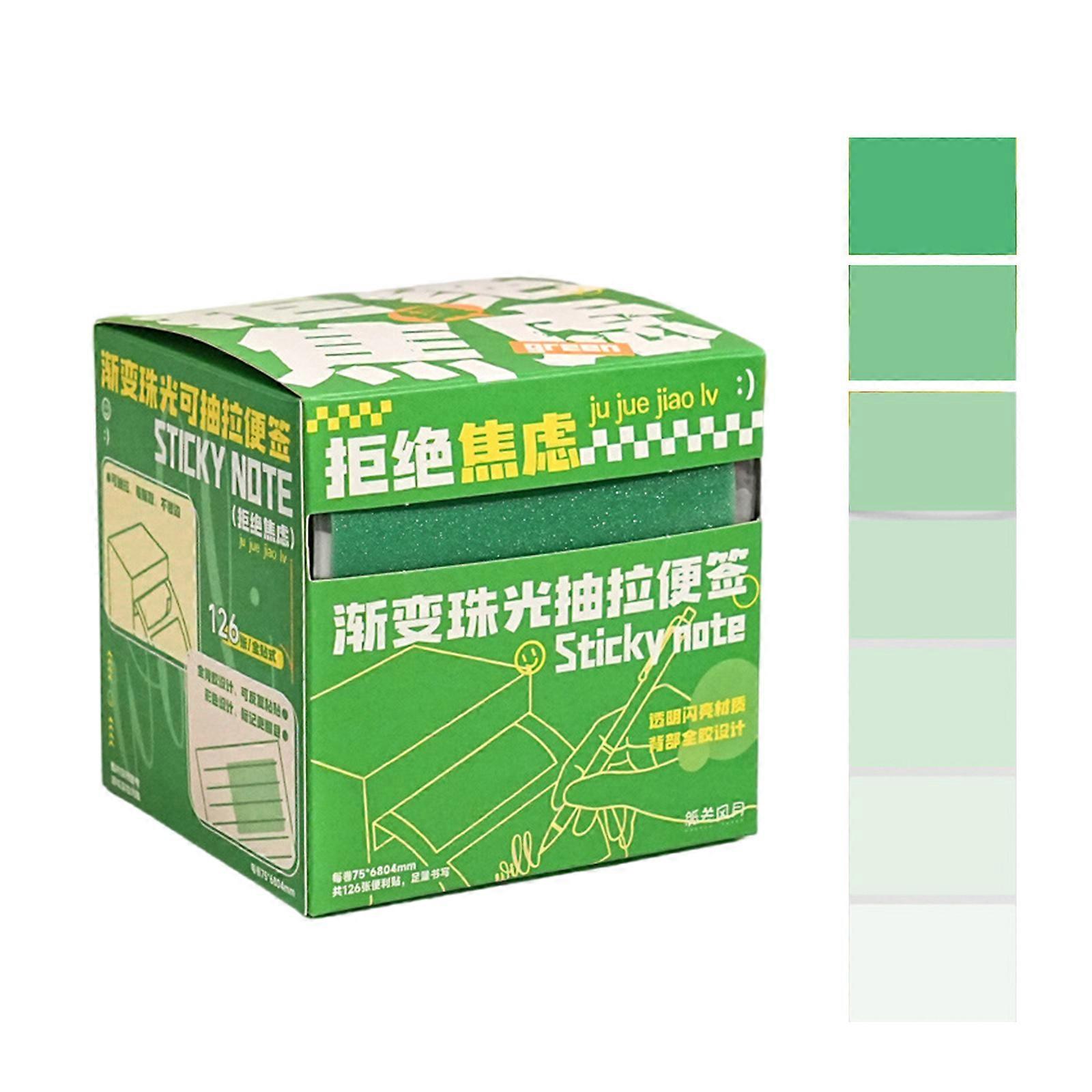 126 Sheets Cute Writing Notes Paper Small Pull out Type Clear Note Pad, Pull Out Writing Notes Pull out Viscous Notes  green