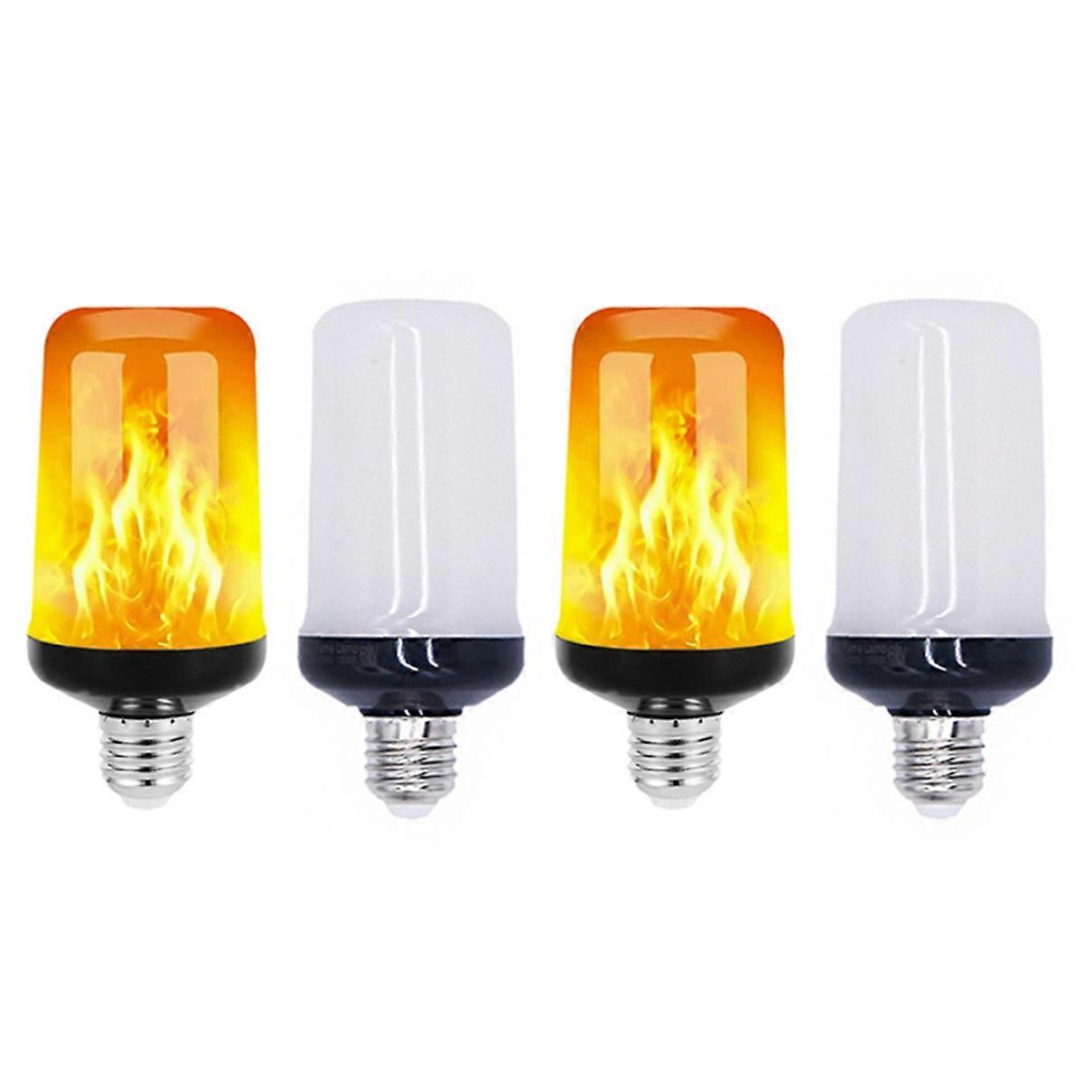 4PCS LED Flame Light Bulbs 4 Modes Flickering Light Bulbs E27 Base Fire Flame Bulb for Christmas Par