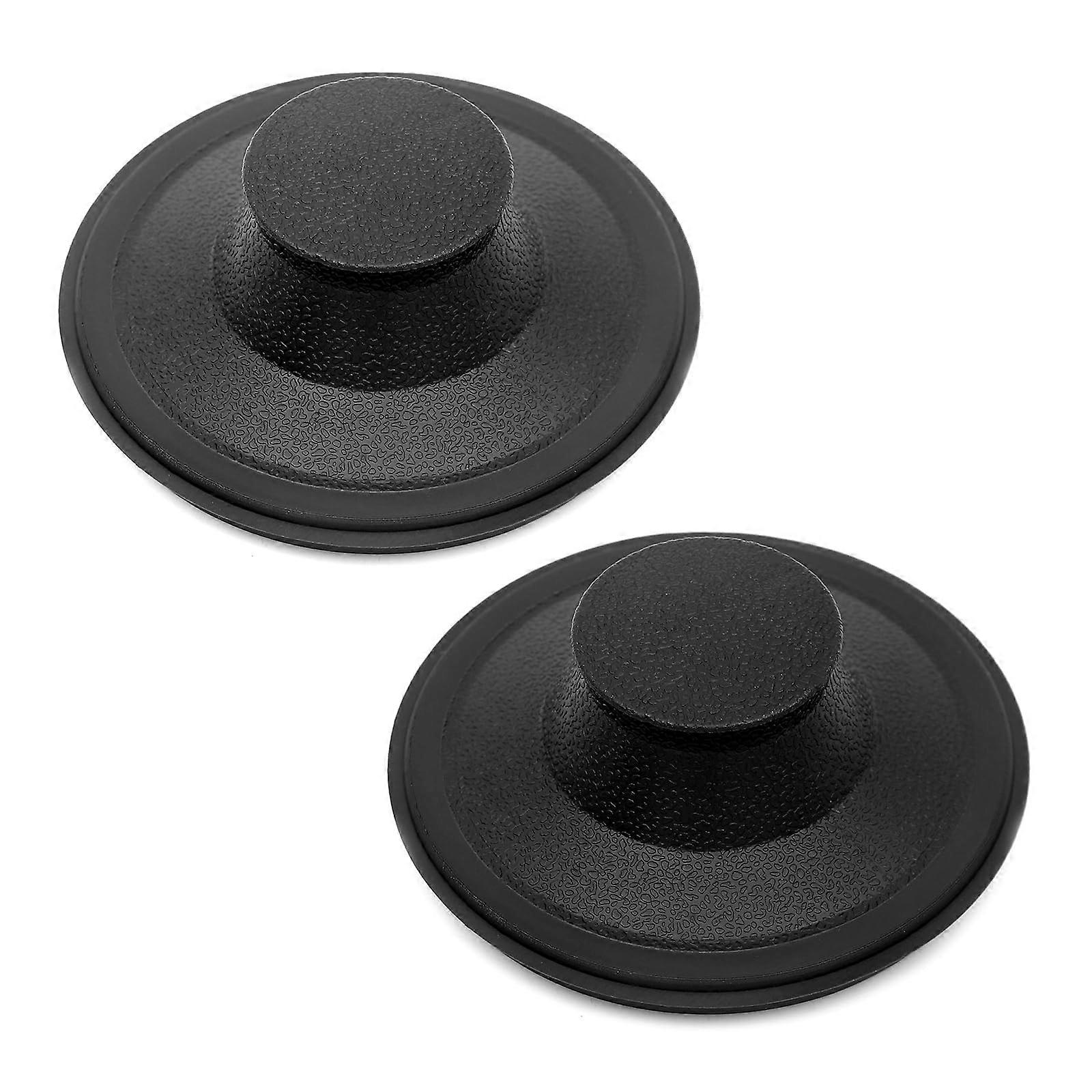 2 Pack Black Rubber Sink Stopper for Garbage Disposal and Standard 3-1/2" Drains