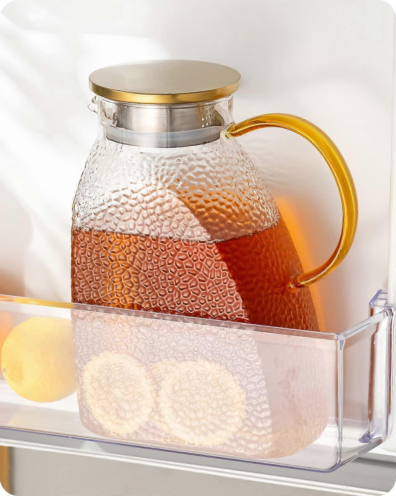 High Borosilicate Glass Water Pitcher for Hot and Cold Beverages 1.8 L/63 oz.