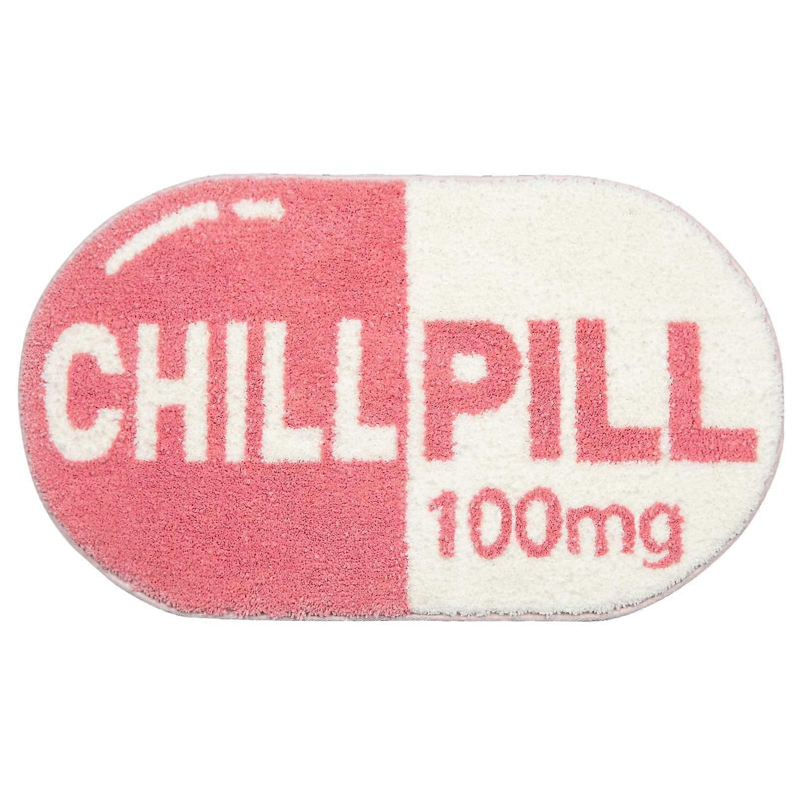 Funny Cute Chill Pill Bath for Mat Bathroom Rugs Small Size