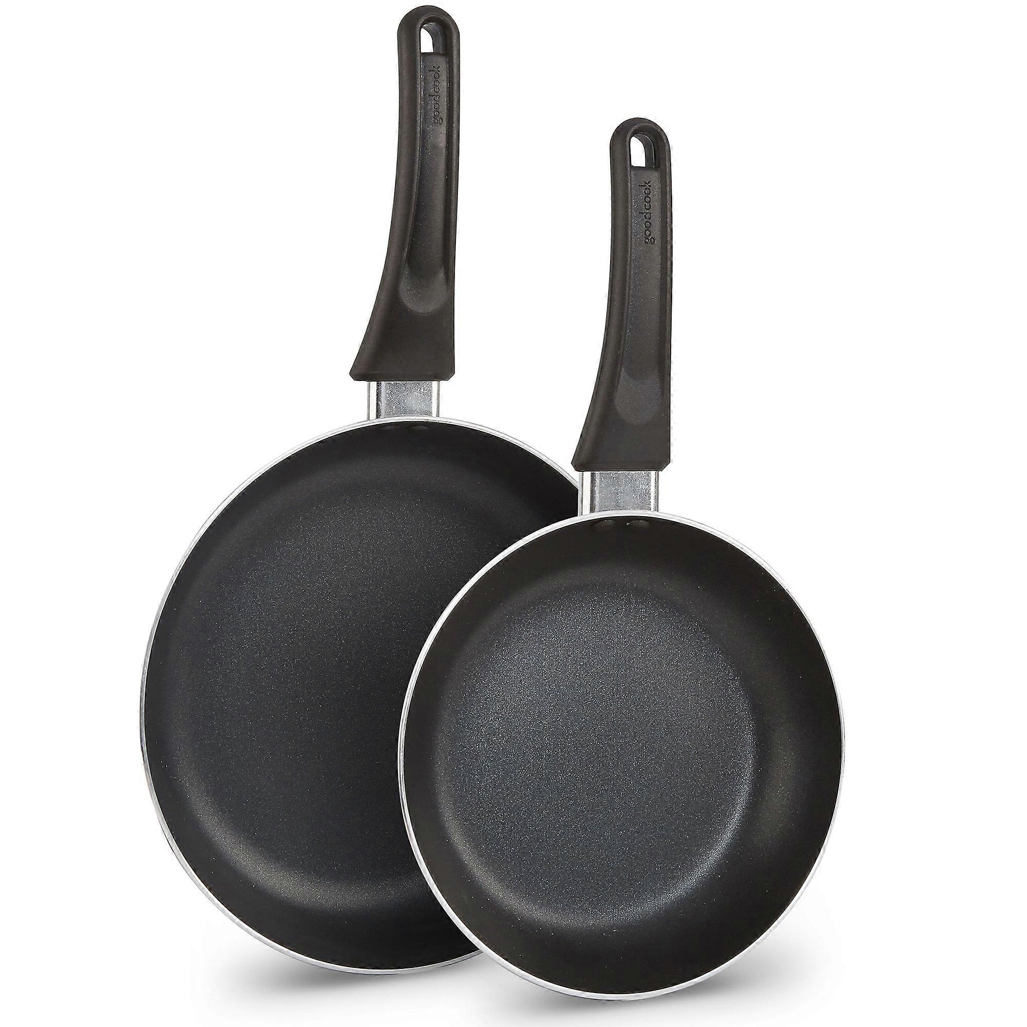 2 Skillets Nonstick Aluminum Frying Pan Set for Sautéing 8' and 10'