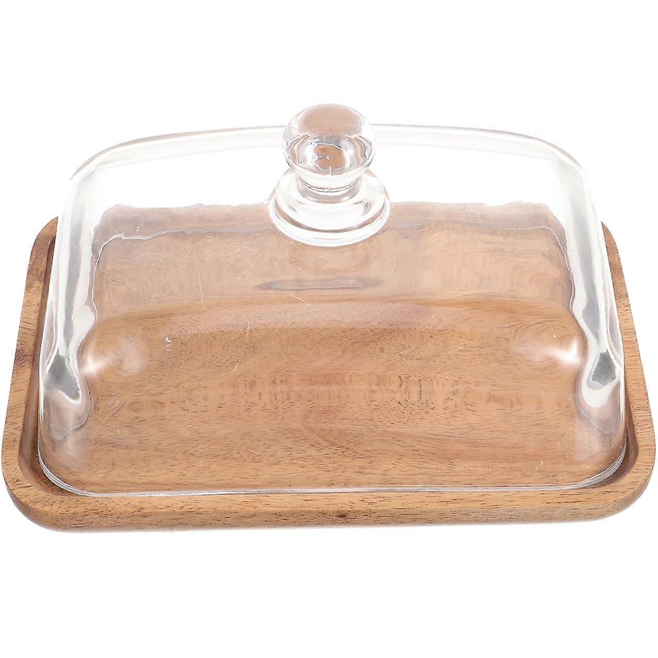 Clear Cake Plates with Lid - 2-Tier Dessert Stand, Clear Glass Snack Tray, Food Display Plates for Parties and Events