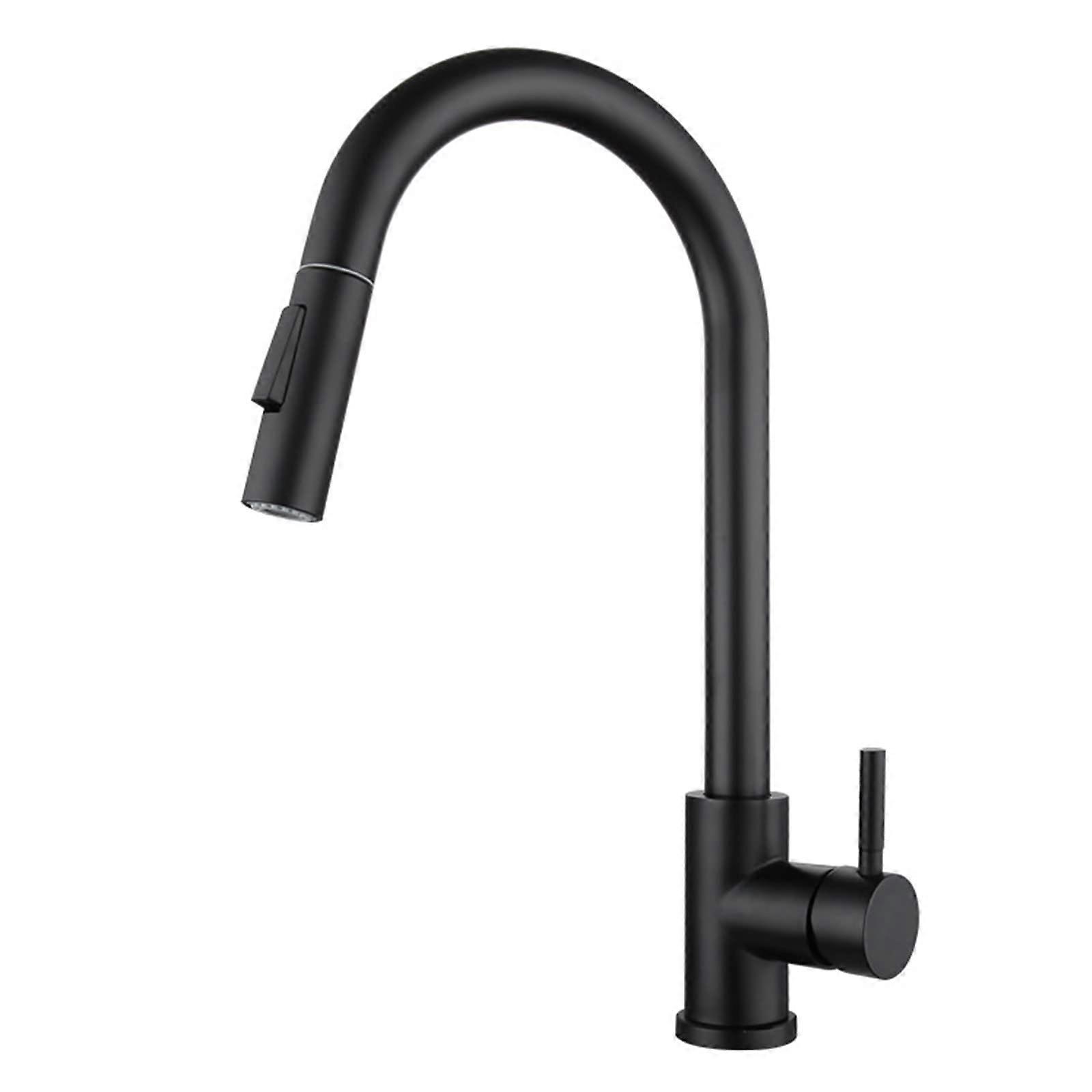 360 Degree Rotation Faucet 304 Stainless Steel High Arc Single-Handle Pull-Down Sprayer Brushed Finish