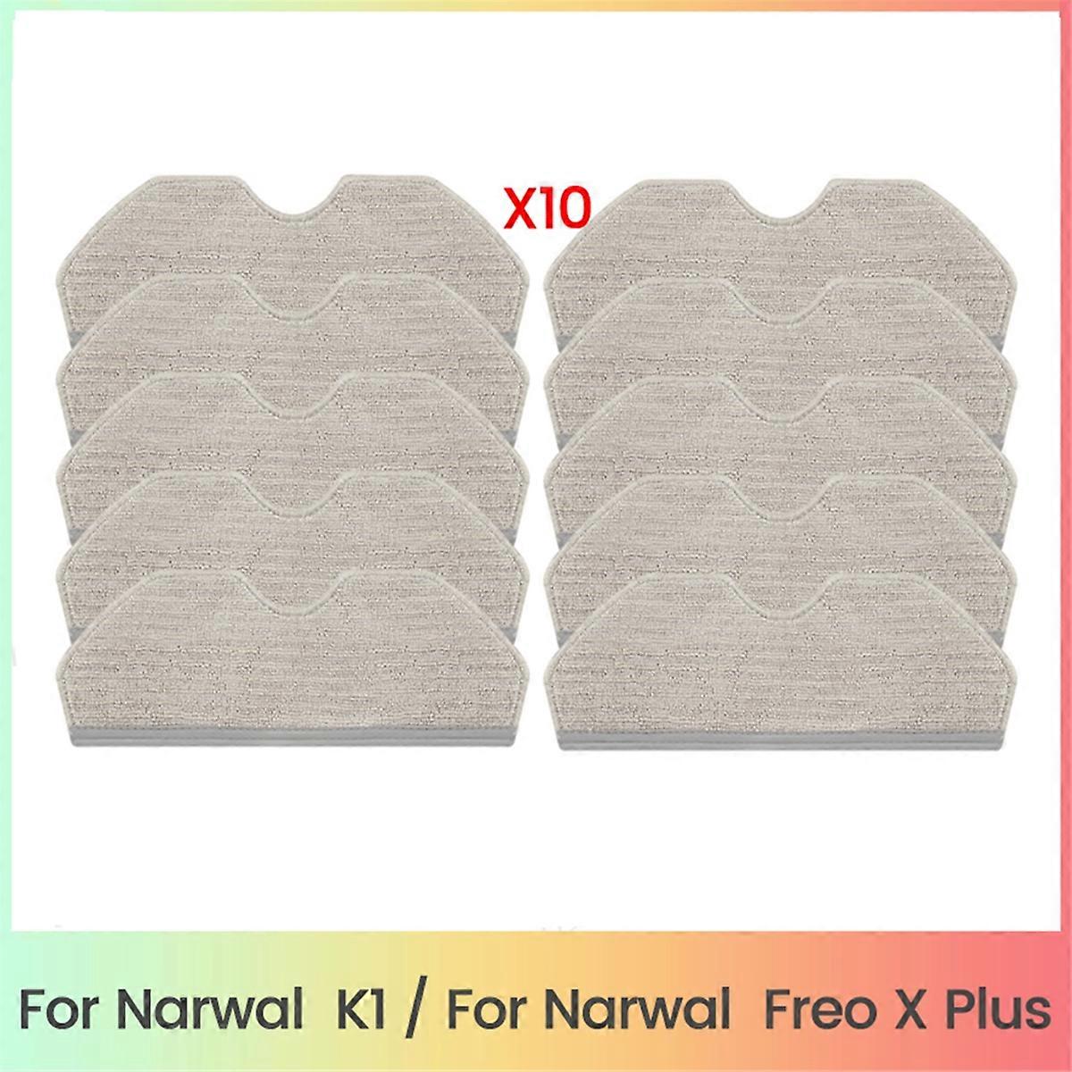 10PCS Mop Pads Replacement for Narwal K1 Narwal Freo X Plus Robot Vacuum Cleaner Washable & Reusable