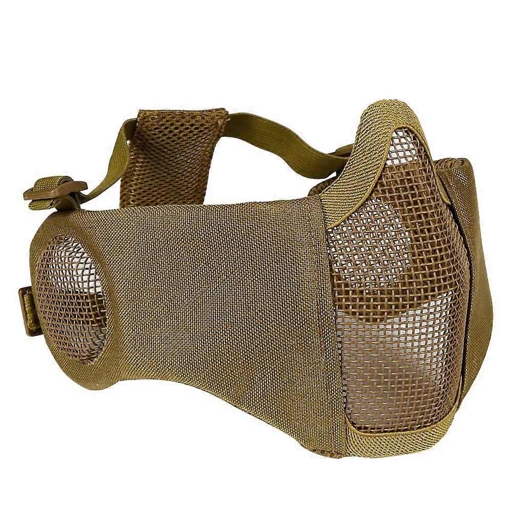 Tactical Collapsible Half Mask Protective Mesh Mask for Air Gun Paintball Hunting Adjustable Belt Size Black