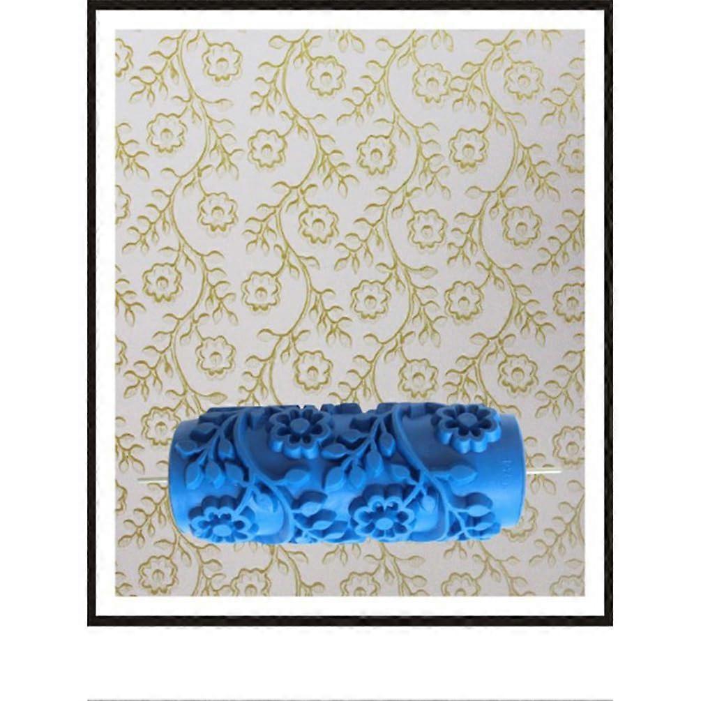 5Inch Art Roller for DIY Wall Decoration Paint Texture Grain Pattern Tool Painting Grain Pattern Rubber Roller