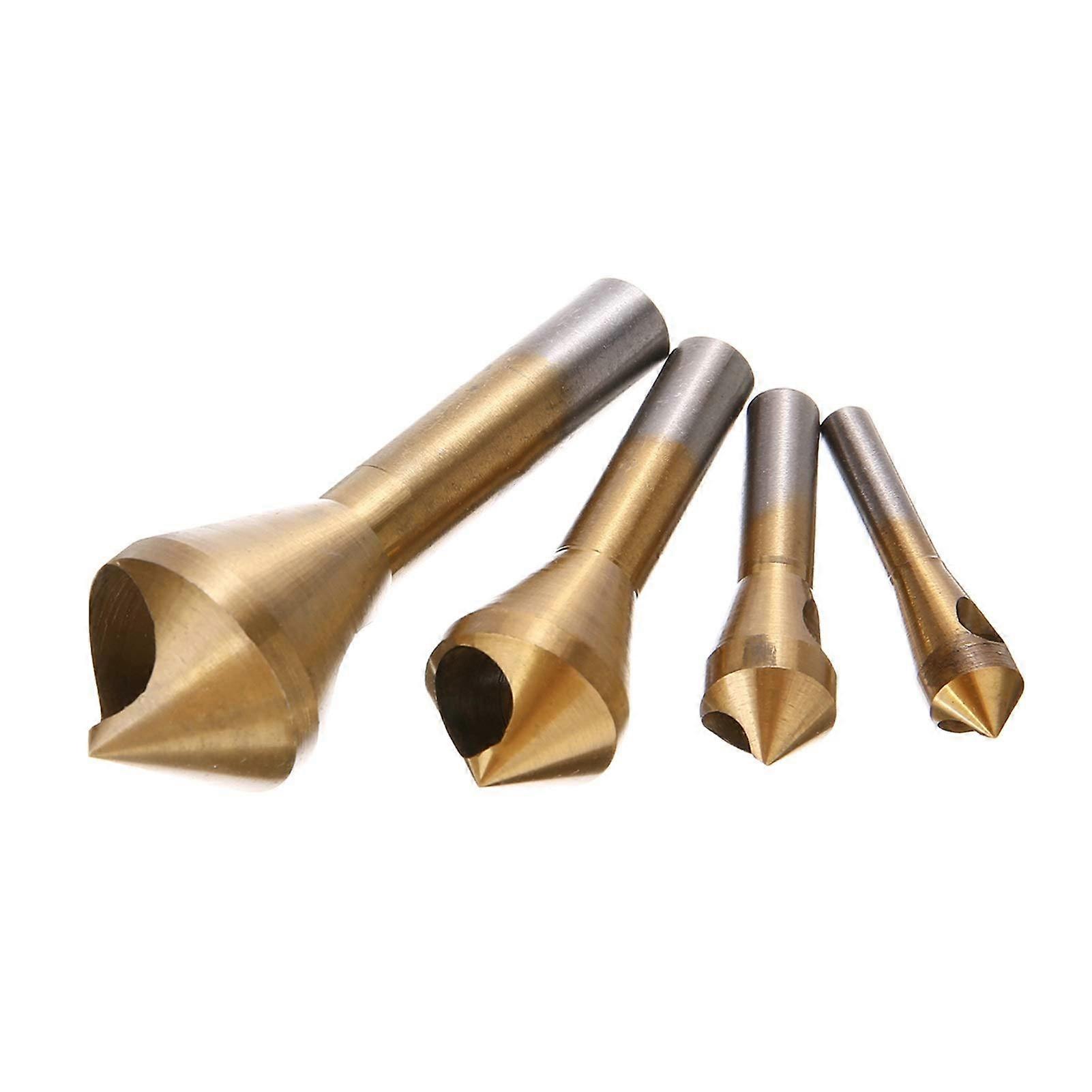 Surface Milling Cutter Set of 4 HSS Titanium Coated Counterbore Drill Bits for Metal Plastic Wood Chamfering