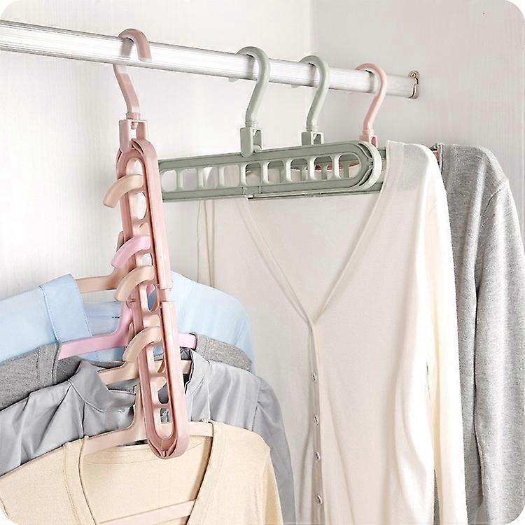 Multifunctional Magic Nine-hole Clothes Hanger Random Color