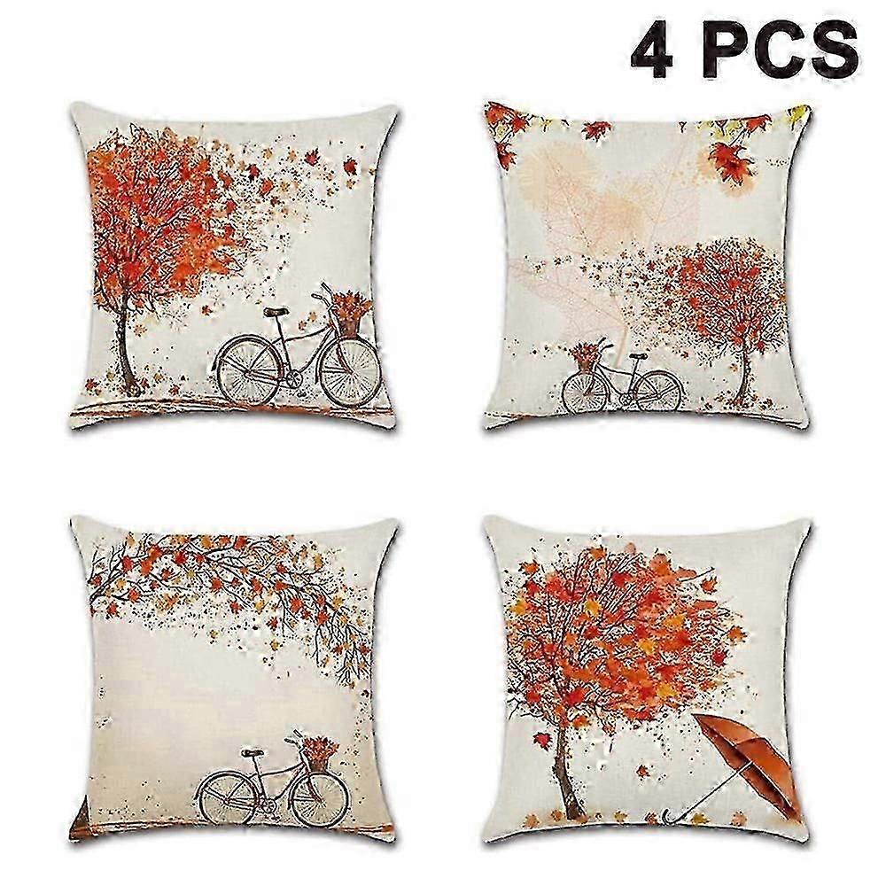 Fall Pillow Covers 45*45cm for Fall Decor Set of 4 Autumn Harvest