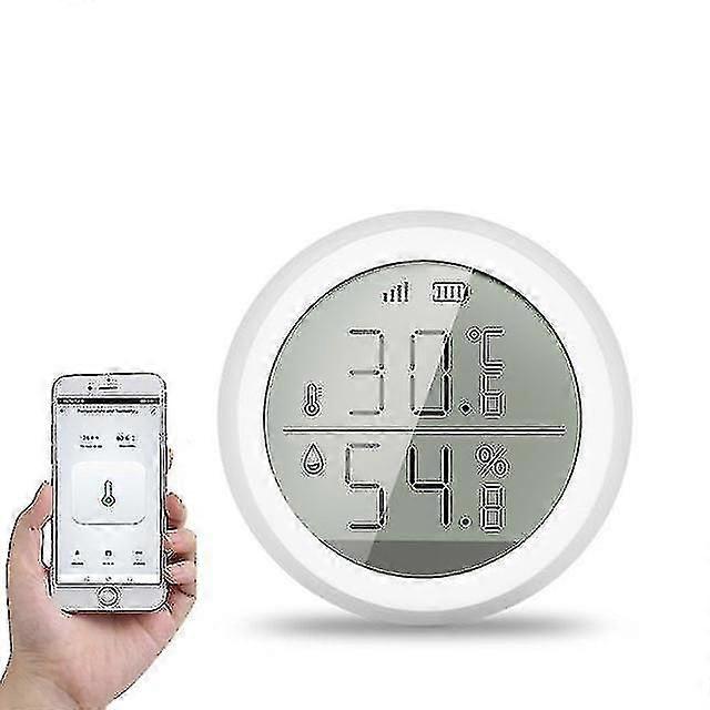 2022. Smart Home Temperature And Humidity Sensor With Led Screen Works With Google Assistant And Tuy