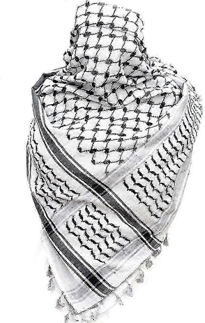 \u200bPalestine Scarf Keffiyeh Arafat Hatta with Tassels Shemagh Arab Houndstooth Pattern Traditiona