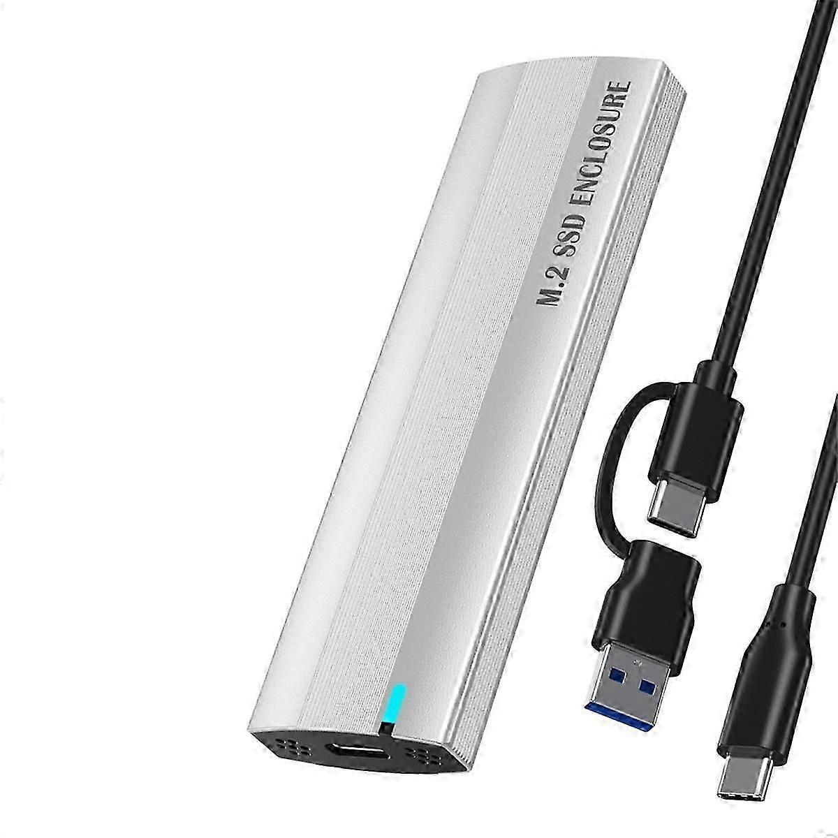 M.2 Hard Drive Enclosure NGFF Dual Protocol TypeC Mobile Hard Drive Enclosure SATA SSD Solid State