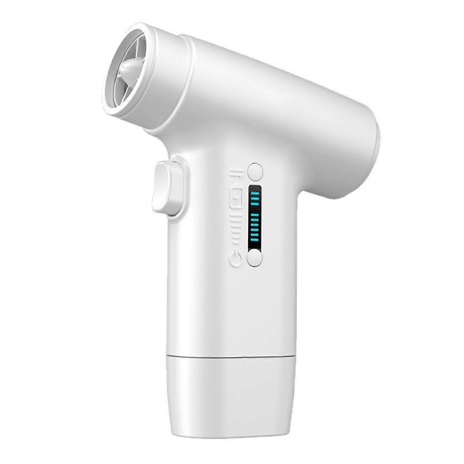 מאוורר כף יד נייד קל משקל 4000mAh מפוח אוויר נטען 6 מהירות מתכוונן 110000 סל"ד לנסיעות בחוץ לבן