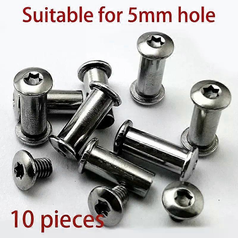 HaKeLai 10 Sets Diy Knife Handle Material Making Screws M3.5 Folding Knife Screw T8 Plum Rivet Shank Slotted Nail 5mm Hole Lock Screw