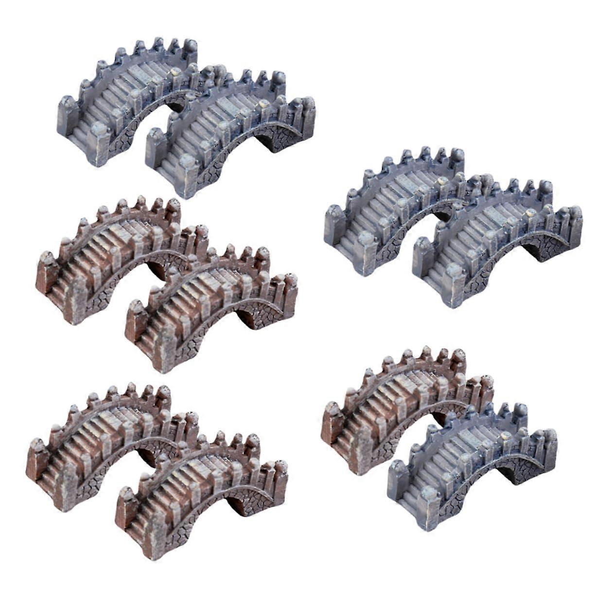 Micro Bridge Model Ornaments 10-Piece Miniature Garden And Office Tabletop Decor Assorted Styles