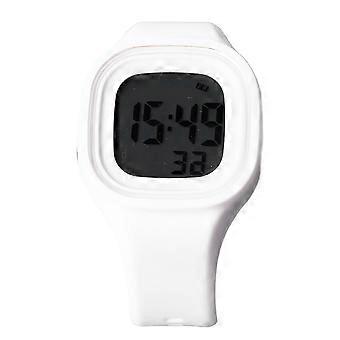 Reloj de silicona para hombres mujeres impermeable retroiluminación correa suave alarma silicona led reloj digital blanco