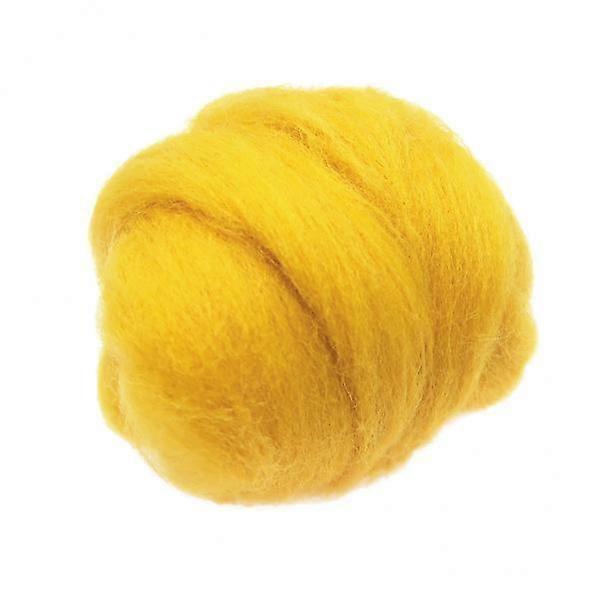 2X Yellow Wool Roving Needle Felting Wool Set for Adults Beginner Felting Fiber