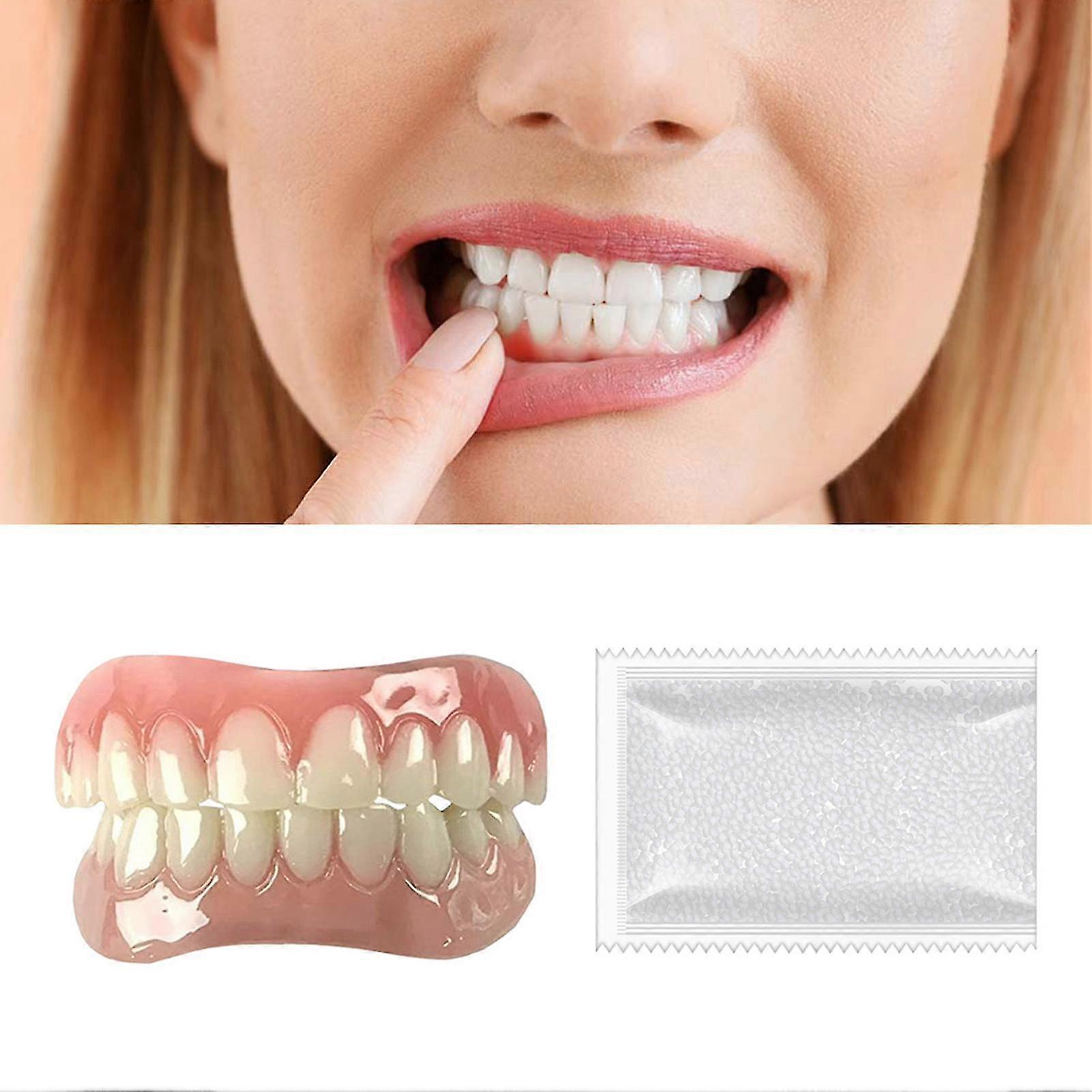 2025 Extra Thin Fake Bright White Tooth Veneers Silicone Soft Safe Adhesive Denture Hide Shade Braces Comfortable Teeth Orthodontic