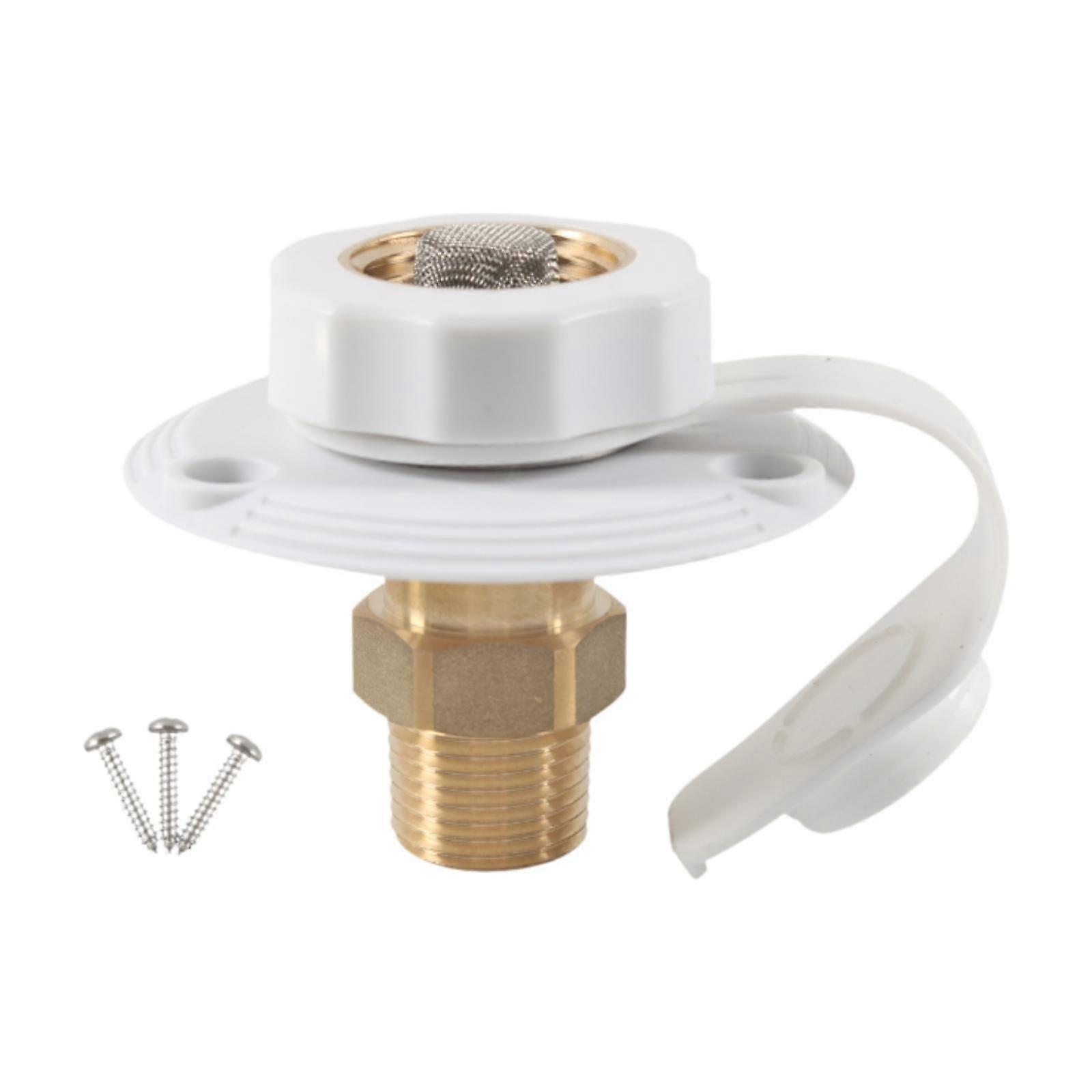 RV City Water Fill Inlet Kit with Check Valve Easily Install Accessory Brass
